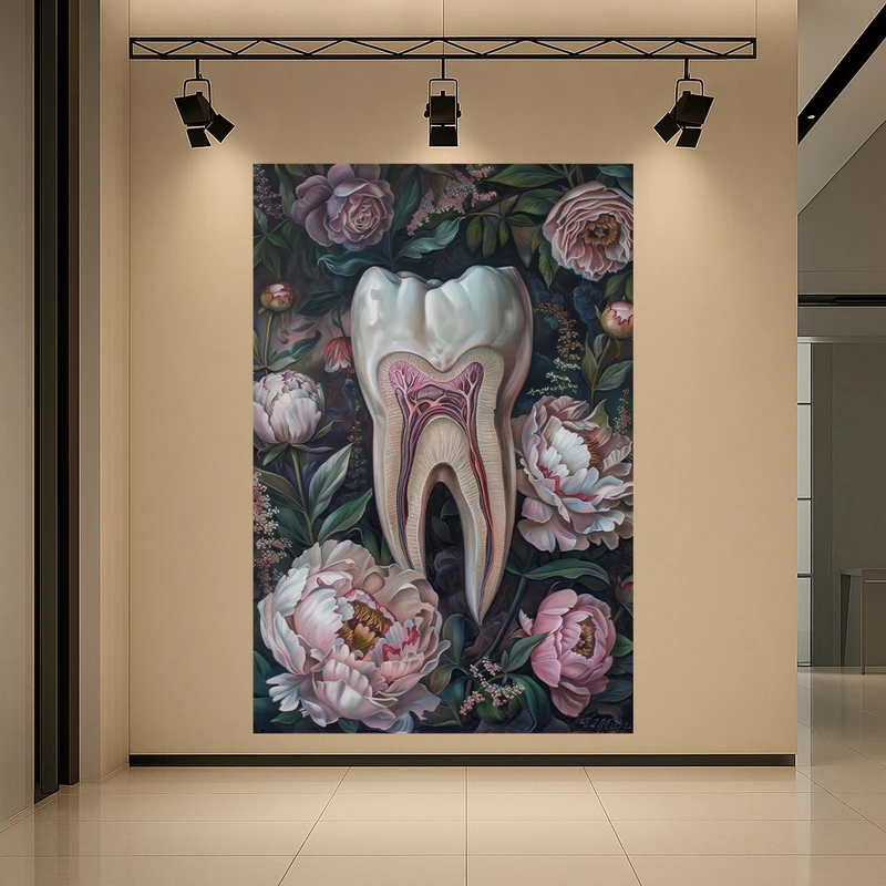 پوستر طرح دندانپزشکی مدل ریشه در گل کد AR3059662