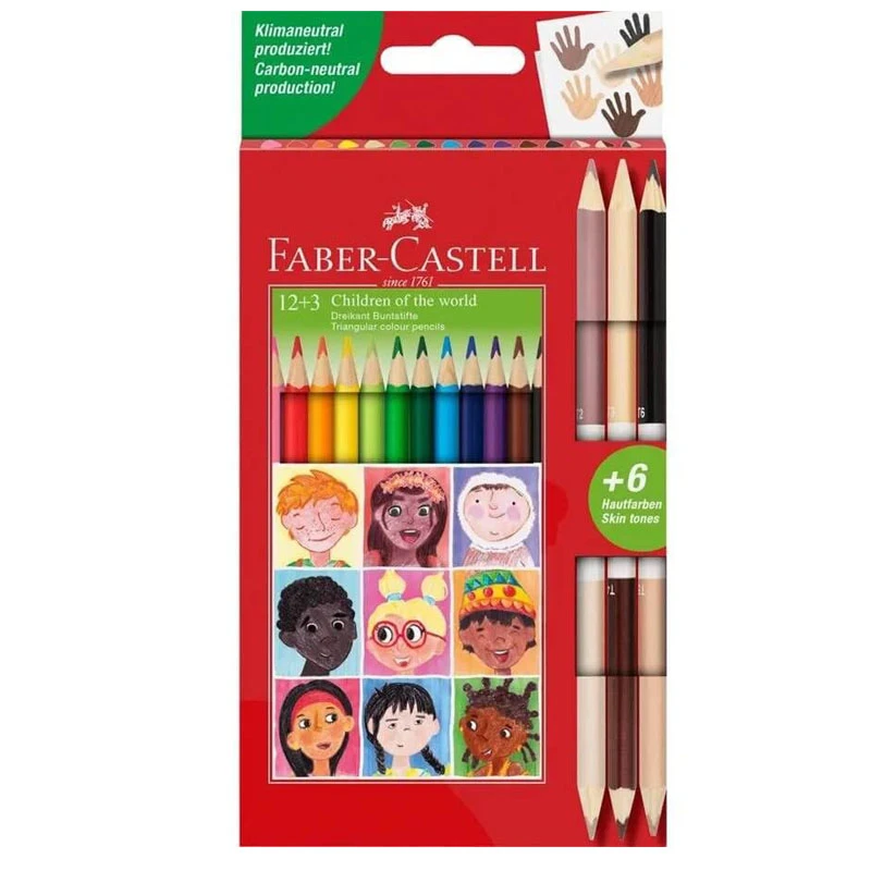 مداد رنگی 15 رنگ فابر کاستل مدل Triangular Pencil کد 125349