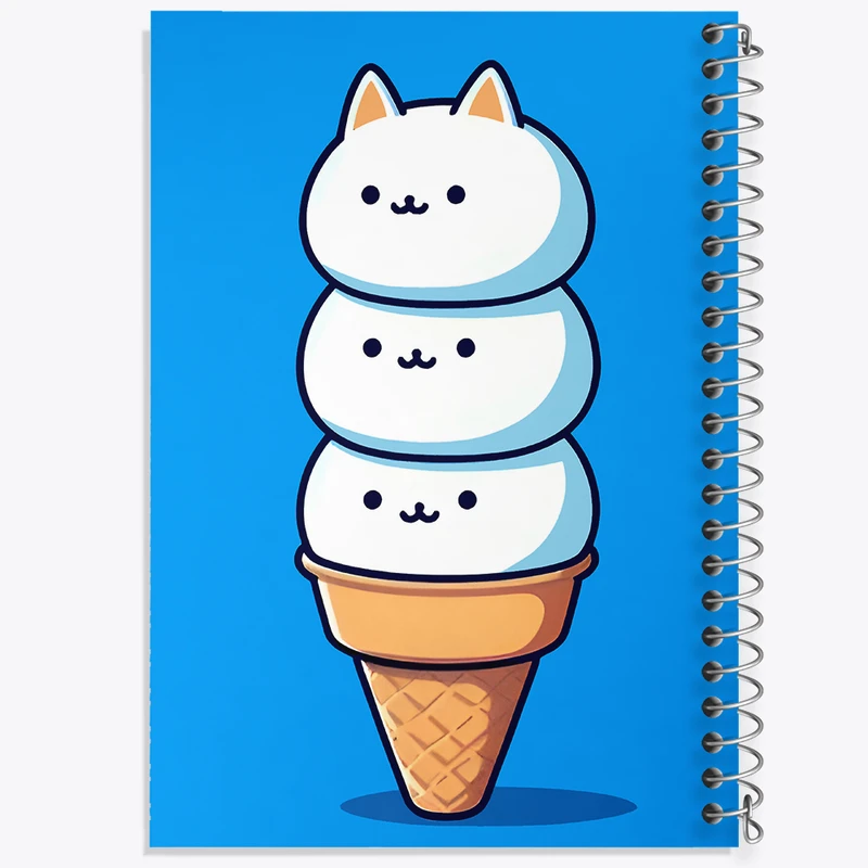 دفتر نقاشی 50 برگ خندالو طرح بستنی گربه ای کیوت کد F7964