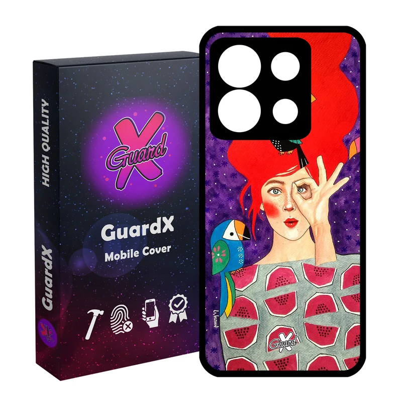 کاور گارد ایکس طرح Girl مدل Glass10153 مناسب برای گوشی موبایل شیائومی Redmi Note 13 5G