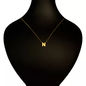 گردنبند طلا 18 عیار زنانه گنجینه هنر خوش نشین مدل سه بعدی طرح N