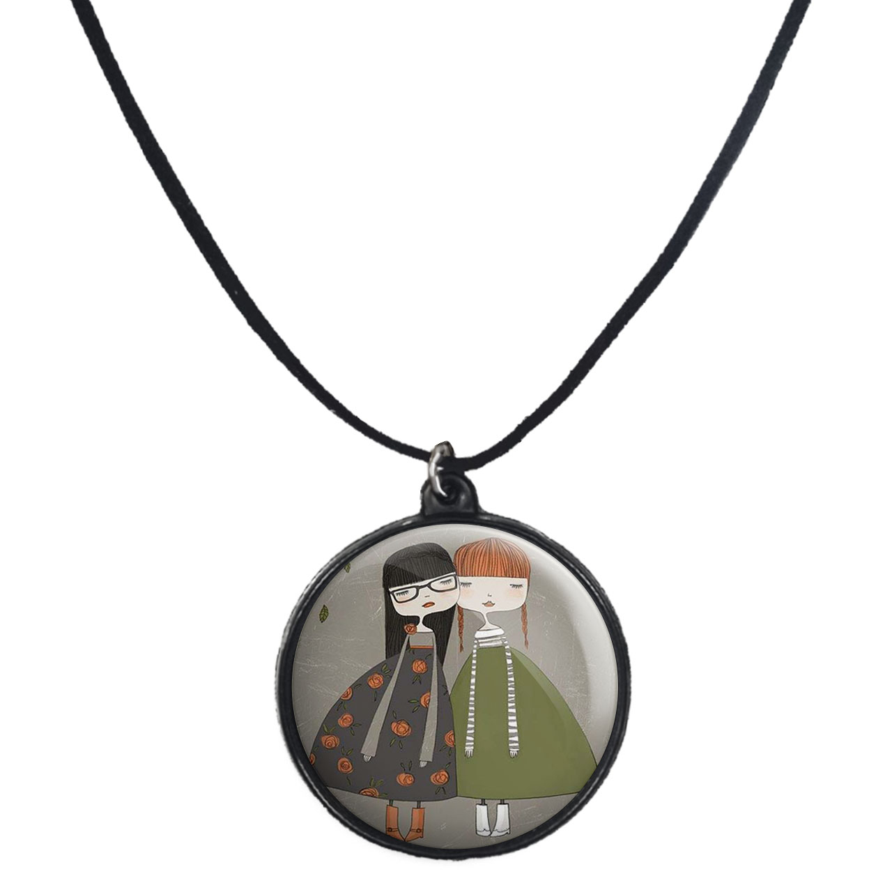 گردنبند پرمانه طرح دخترونه کد pmb.4631 مدل دو طرفه