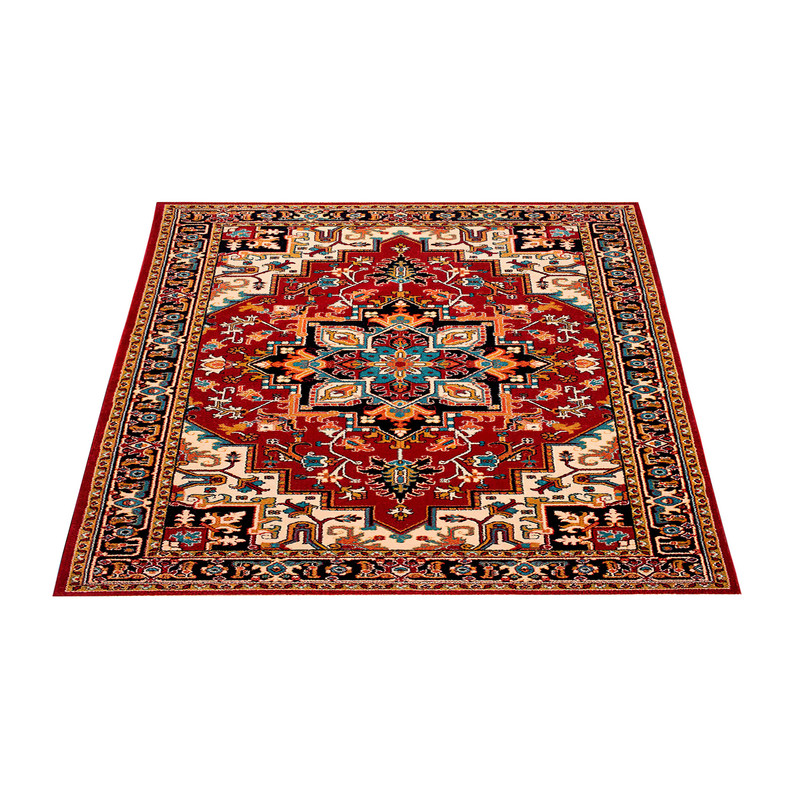 فرش ماشینی زانیس مدل فانتزی طرح سنتی هریس زمینه قرمز فرش ماشینی زانیس مدل فانتزی طرح سنتی هریس زمینه قرمز