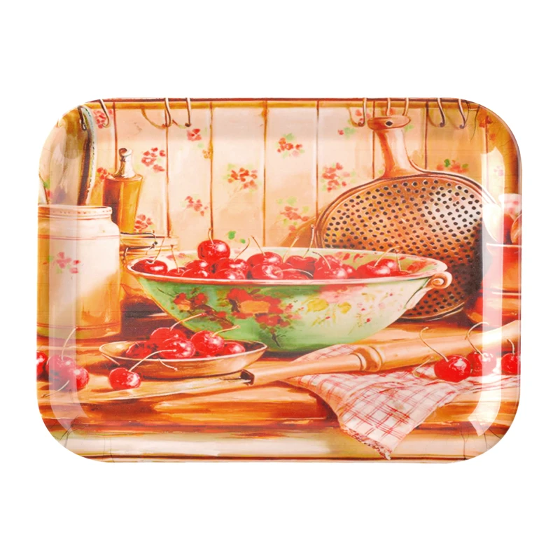 سینی بدون دسته مهروز مدل 7772 آلبالو سایز 29×38 سانتی متر