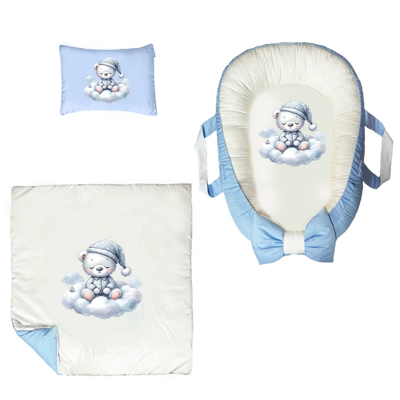 سرویس خواب 3 تکه نوزاد مدل تدی بیر روی ابر کد DKBB124t