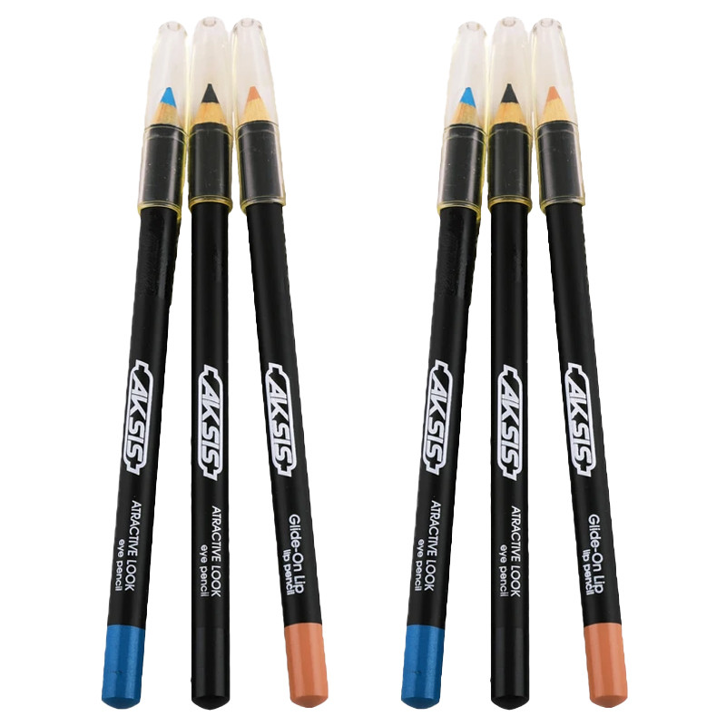 مداد لب اکسیس مدل RO شماره 1 بسته دو عددی به همراه مداد چشم اکسیس مدل RO بسته چهار عددی