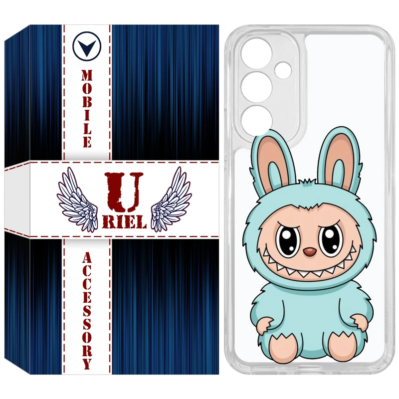 کاور یوریل مدل Clear کد 144 طرح لبوبو مناسب برای گوشی موبایل سامسونگ Galaxy A54