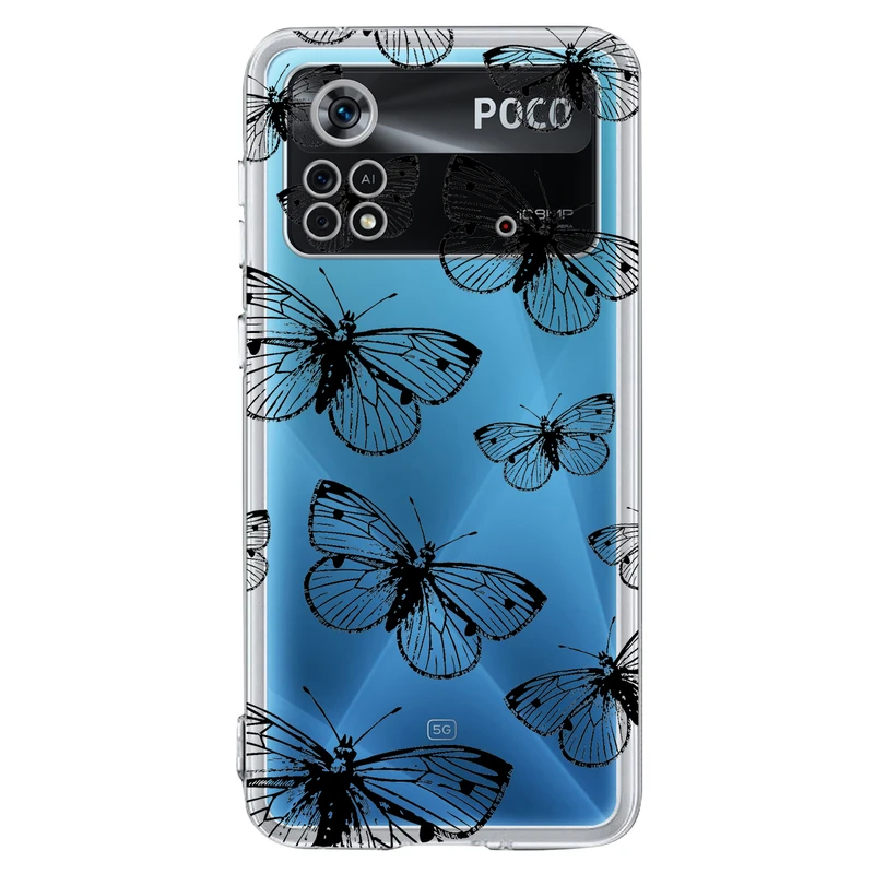 کاور مگافون طرح پروانه مدل C54-B مناسب برای گوشی موبایل شیائومی Poco X4 Pro 5G