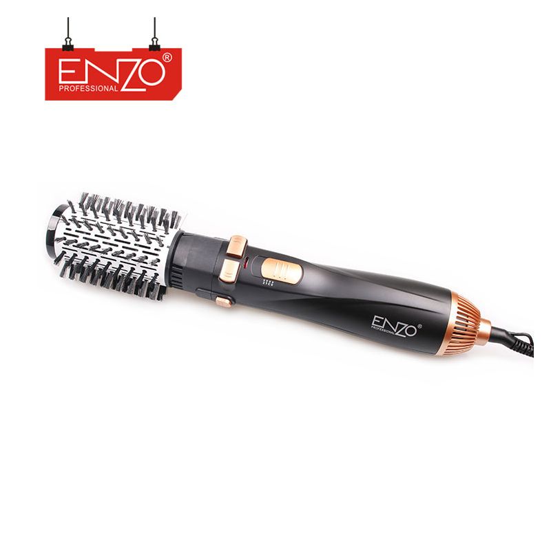 سشوار برس‌دار چرخشی حرفه‌ای انزو مدل EN-746، موتور AC با توان مصرفی 6600 وات، دارای قابلیت باد سرد، با حالت صاف‌کننده و حجم‌دهنده، وزن 400 گرم، تنظیم حرارت 2 حالته و کنترل سرعت 2 حالته، به همراه سری برس‌دار گرد باریک، پهن و تخت -  - 5