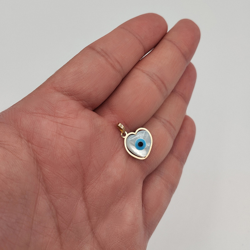 آویز گردنبند طلا 18 عیار زنانه سوزیانا مدل چشم نظر طرح قلب