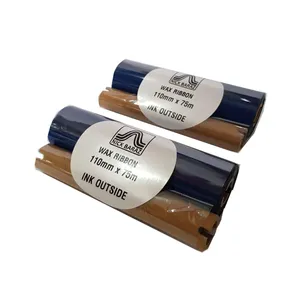 Nickbaraz WAX 110mm x 75m Label Printer Ribbon Pack of 2
