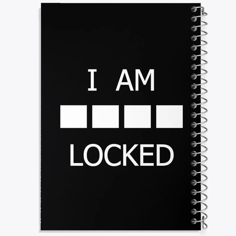 دفتر مشق 50 برگ خندالو طرح I Am Locked کد F1663