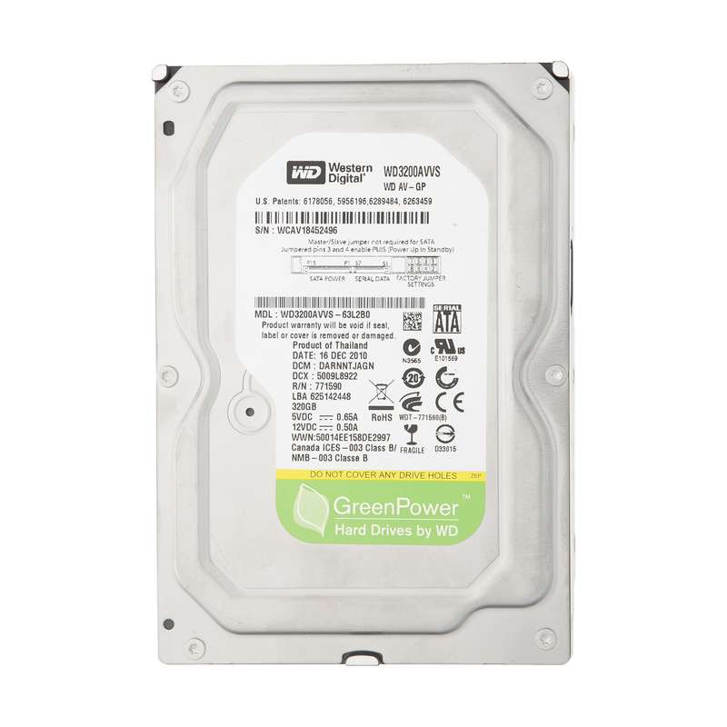 هارددیسک اینترنال وسترن دیجیتال مدلGreen 320AVVS ظرفیت 320 گیگابایت
