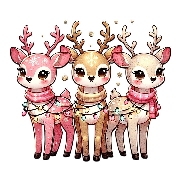 استیکر پارچه و لباس پاد آفرین مدل گوزن کریسمس کیوت بامزه کارتونی کد S2686