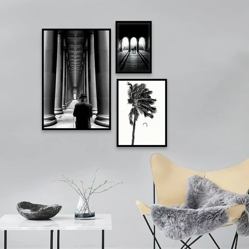 تابلو بکلیت طرح معماری تاریخی و درخت نخل مدل B -784 مجموعه 3 عددی