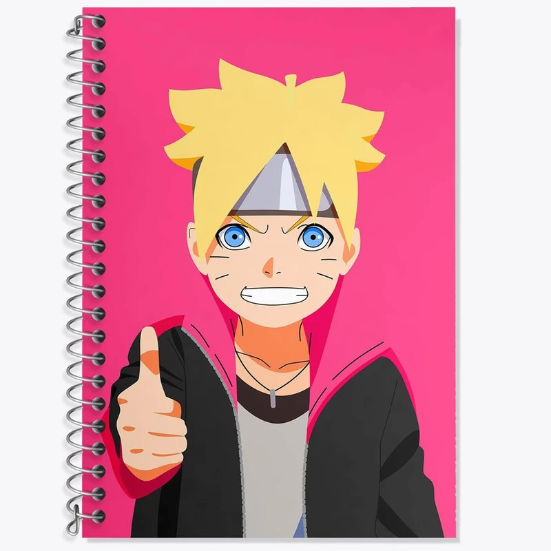 دفتر زبان 50 برگ خندالو مدل سه خط طرح بوروتو اوزوماکی انیمه بوروتو Boruto کد 13131