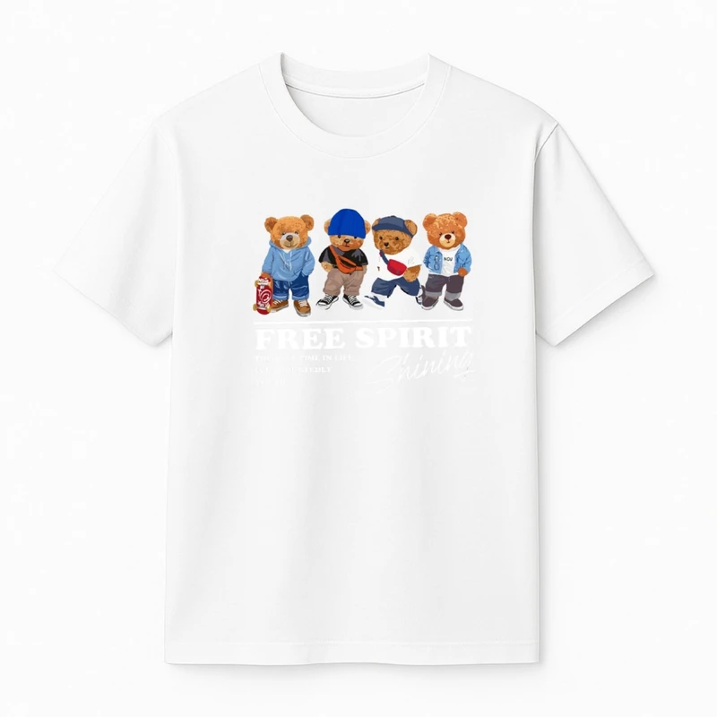 تی‌شرت آستین کوتاه پسرانه مدل خرس های شیک پوش کد v16 