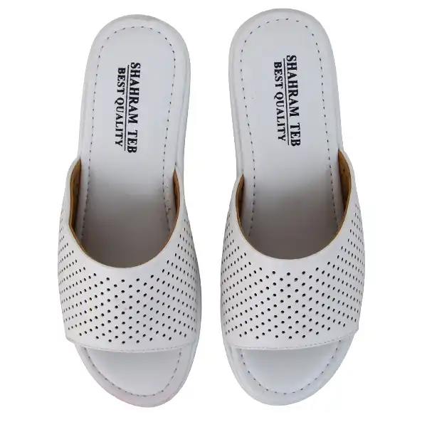 دمپایی زنانه شهرام طب مدل 1105 رنگ سفید