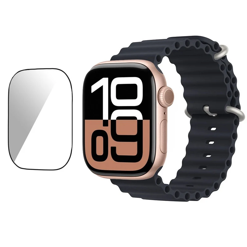 بند گوف مدل Ocean-PMMA مناسب برای ساعت هوشمند اپل سری 10 سایز 46mm به همراه محافظ صفحه نمایش
