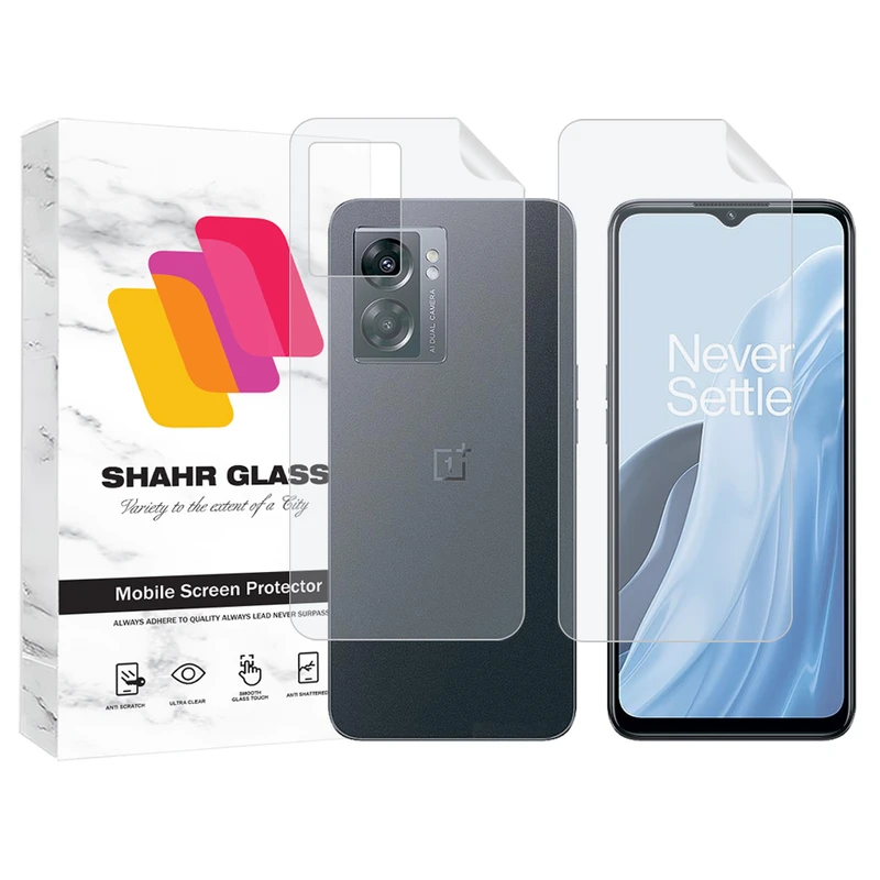 محافظ صفحه نمایش شهر گلس مدل MTNANFBSH مناسب برای گوشی موبایل وان پلاس Nord N300 به همراه محافظ پشت گوشی
