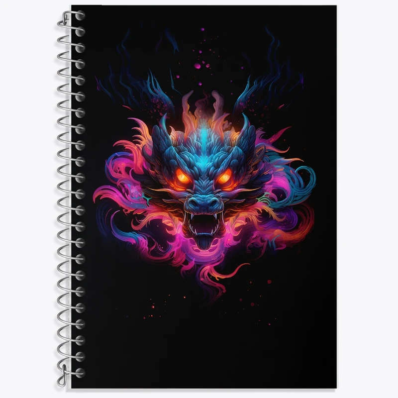 دفتر زبان 50 برگ خندالو مدل سه خط طرح اژدها کد F2605