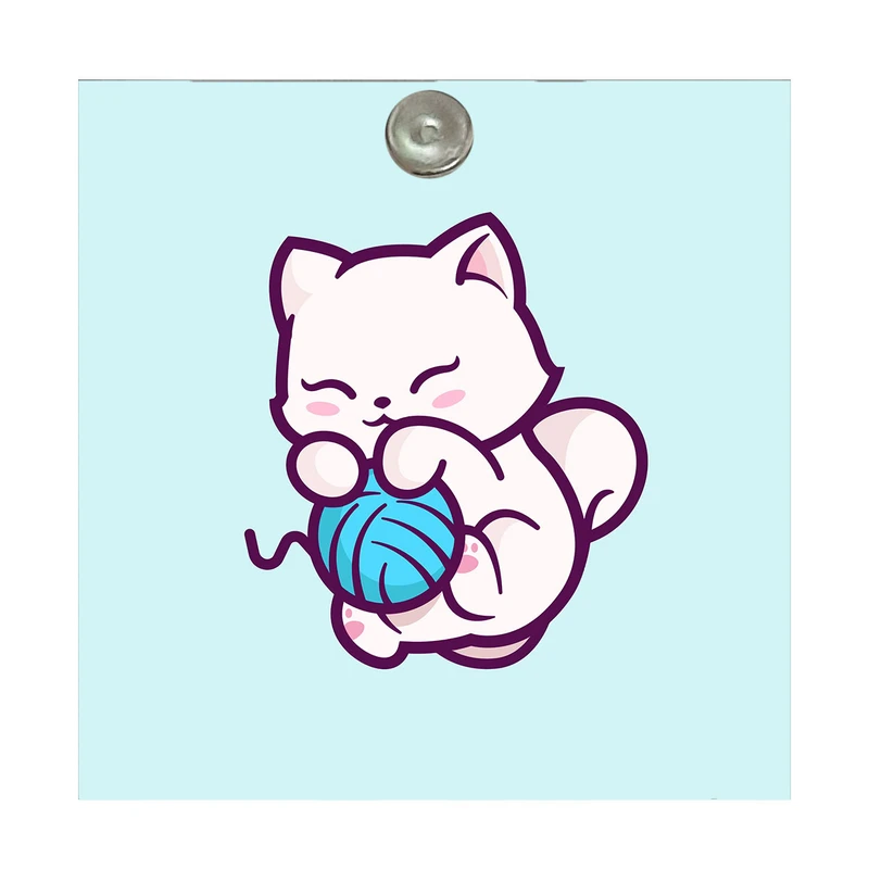 آینه جیبی طرح فانتزی گربه و توپ نخی مدل A051