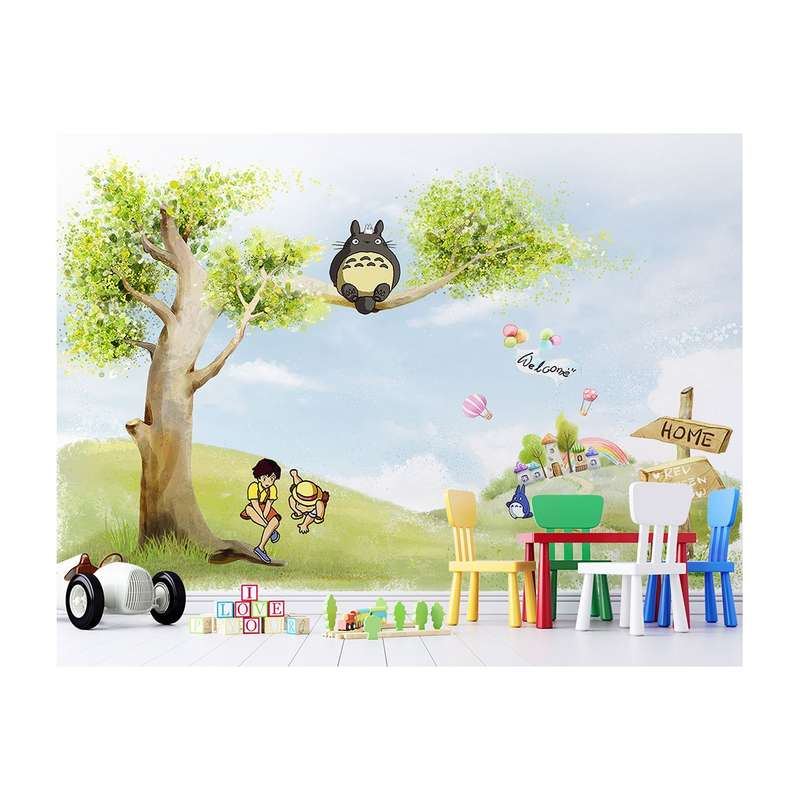 پوستر دیواری اتاق کودک مدل مزرعه و درخت