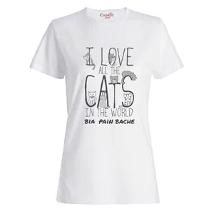 تی شرت آستین کوتاه زنانه کاندید اسپرت طرح گربه مدل 57