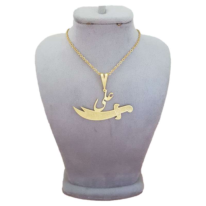 گردنبند نقره مردانه ترمه 1 طرح علی کد mas 00730