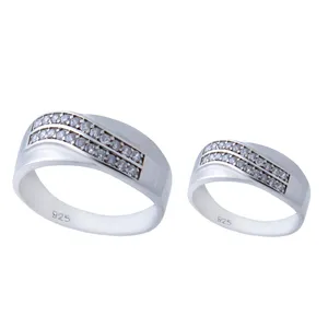 ست انگشتر نقره زنانه و مردانه بازرگانی میلادی کد AWR-536
