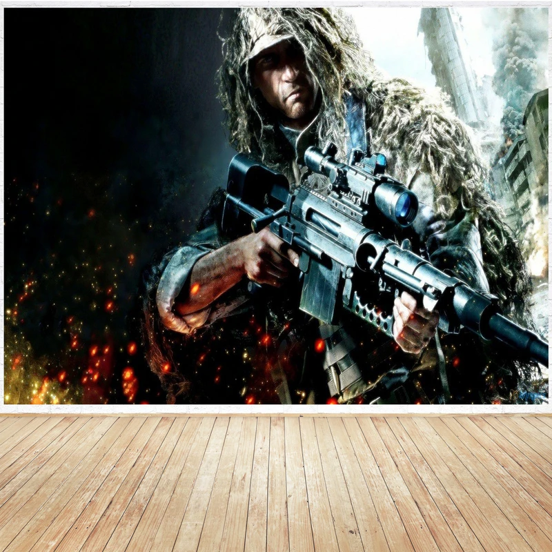 تابلو شاسی مدل گیمینگ طرح پوستر بازی game کامپیوتر ی اسنایپر sniper کد 1101