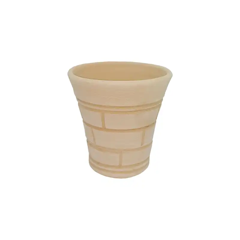 گلدان سفالی مدل سطلی طرح آجری کد H9