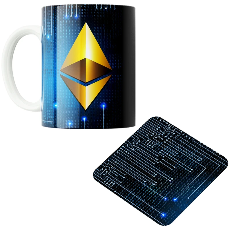 ماگ پاد آفرین مدل اتریوم تریدر ارز دیجیتال کریپتو فارکس کد PZ374 به همراه زیرلیوانی