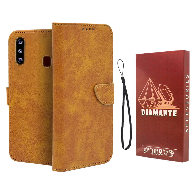 کیف کلاسوری دیامانته مدل Mortand Ros مناسب برای گوشی موبایل سامسونگ Galaxy A20s به همراه بندآویز