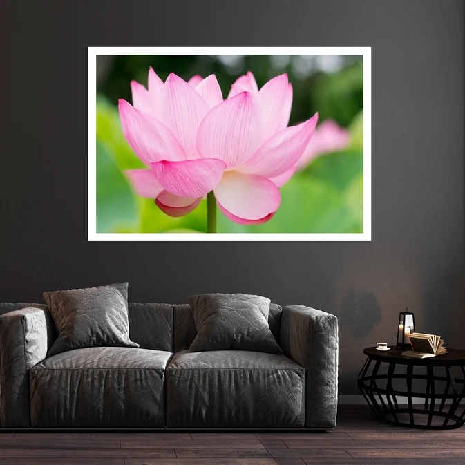 تابلو بکلیت طرح طبیعت و گل لوتوس مدل قاب شاسی W-s8636