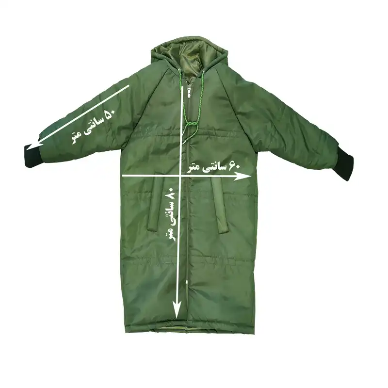 کاپشن زنانه مدل شکاری رنگ سبز تیره