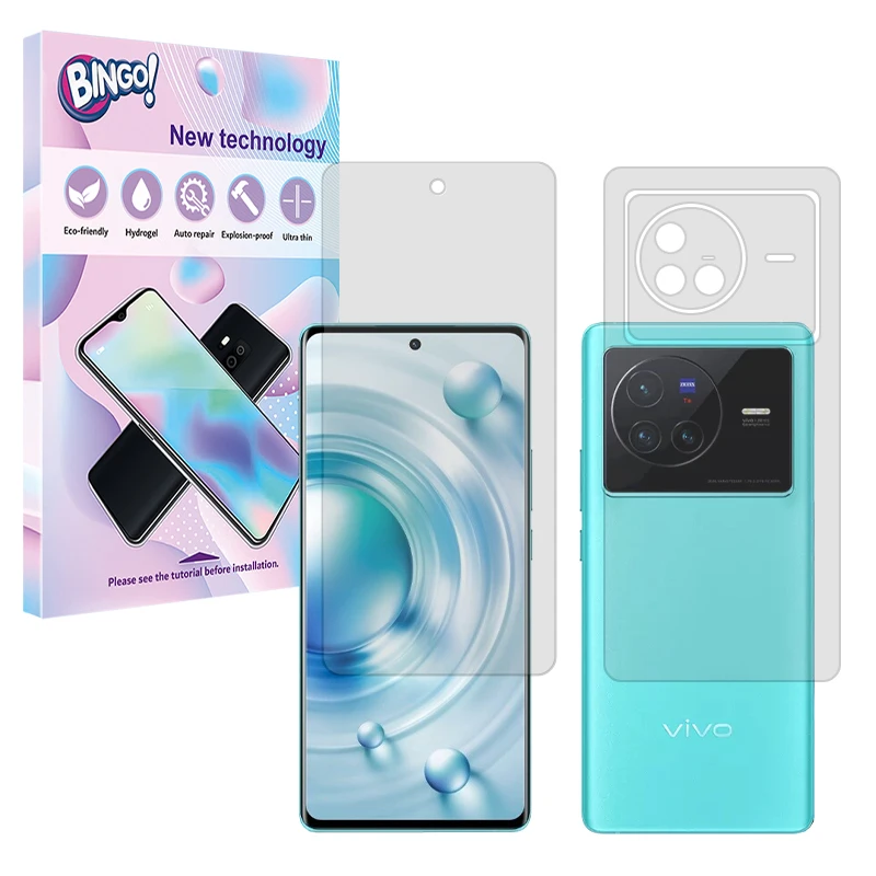 محافظ صفحه نمایش شفاف بینگو مدل Tough مناسب برای گوشی موبایل ویوو X80 به همراه محافظ پشت گوشی