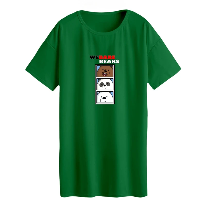 تی شرت لانگ زنانه مدل سه خرس خندان