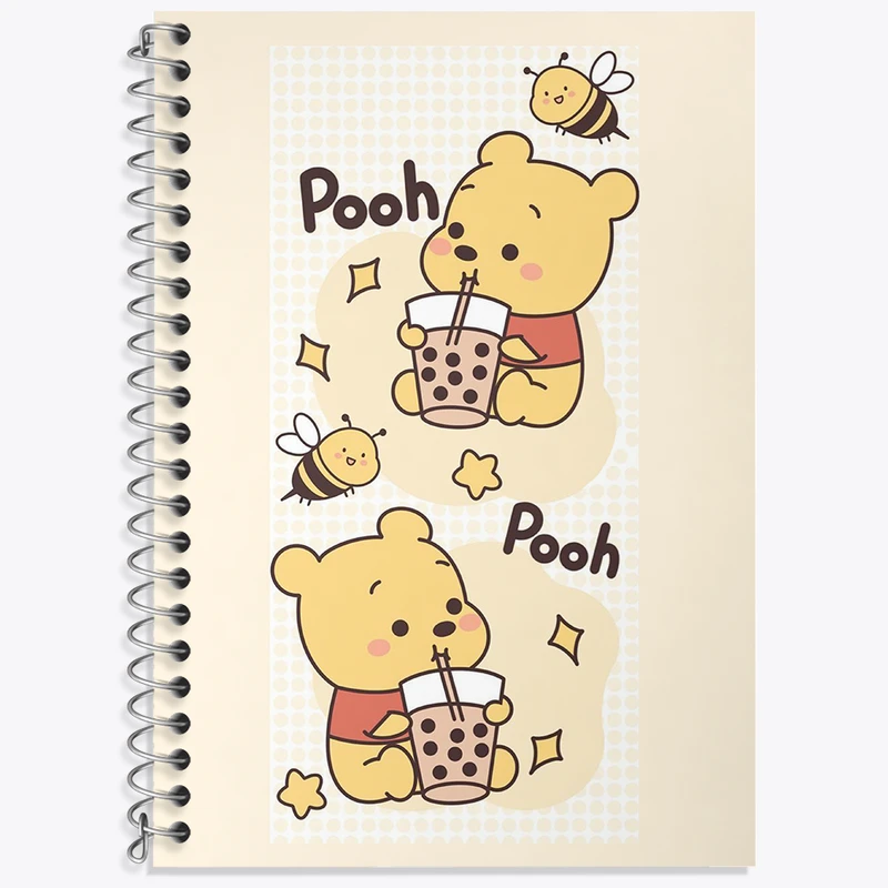 دفتر زبان 50 برگ خندالو مدل دو خط طرح خرس پو (Winnie the Pooh) کد N1884
