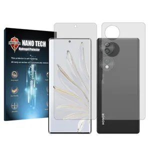 Nano tech transparent screen protector suitable for Honor 70 mobile phone along with back of the phone