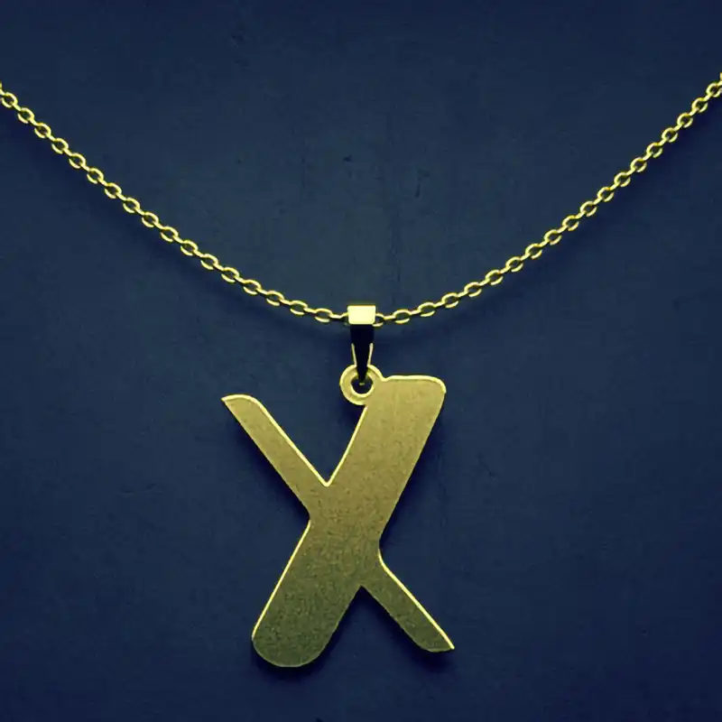 گردنبند طلا 18 عیار زنانه مدوپد مدل حرف X کد H3-1-1130