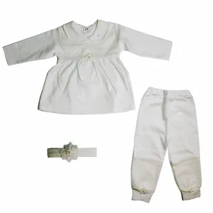 ست 3 تکه لباس نوزادی مدل Flower