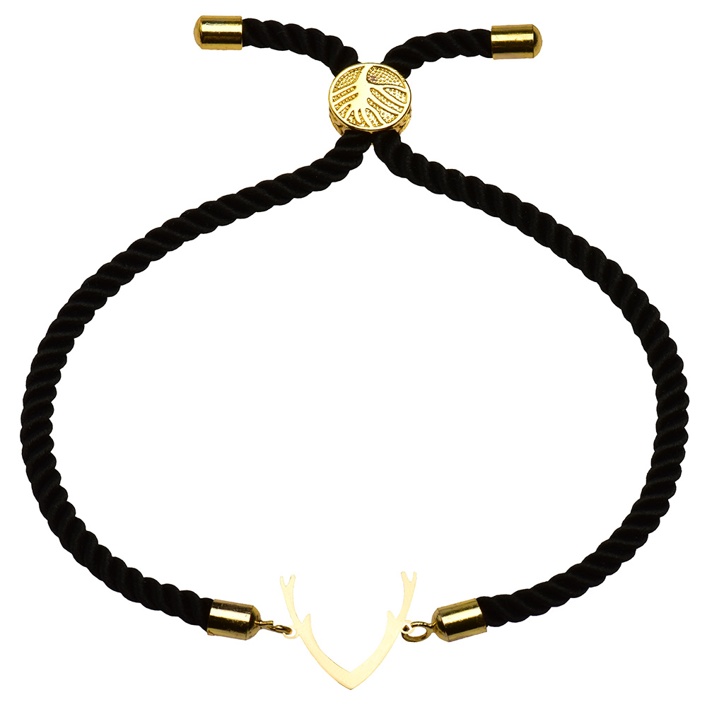 دستبند طلا 18 عیار دخترانه کرابو طرح شاخ گوزن مدل Krd1436