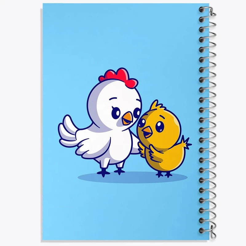 دفتر مشق 50 برگ خندالو مدل حیوانات بامزه مرغ و جوجه کد 29652