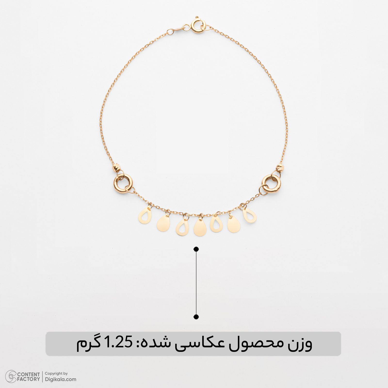 دستبند زنجیری طلا 18 عیار زنانه گلدم مدل 2B445007 -  - 7