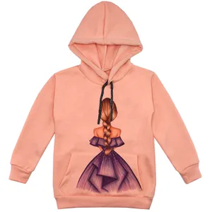 هودی دخترانه مدل دختر F10 رنگ گلبهی