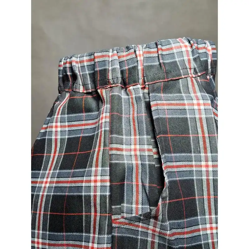 دامن نیم کلوش زنانه مدل چهارخانه  رنگ مشکی