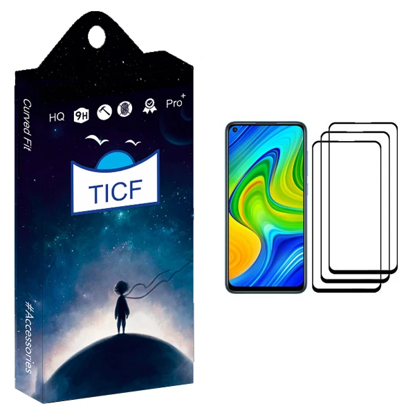 محافظ صفحه نمایش تی ای سی اف مدل +HD مناسب برای گوشی موبایل شیائومی Redmi Note 9 بسته سه عددی