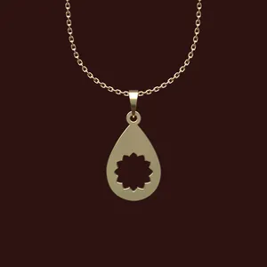 گردنبند طلا 18 عیار زنانه مدوپد مدل گل کد W2-1-1013