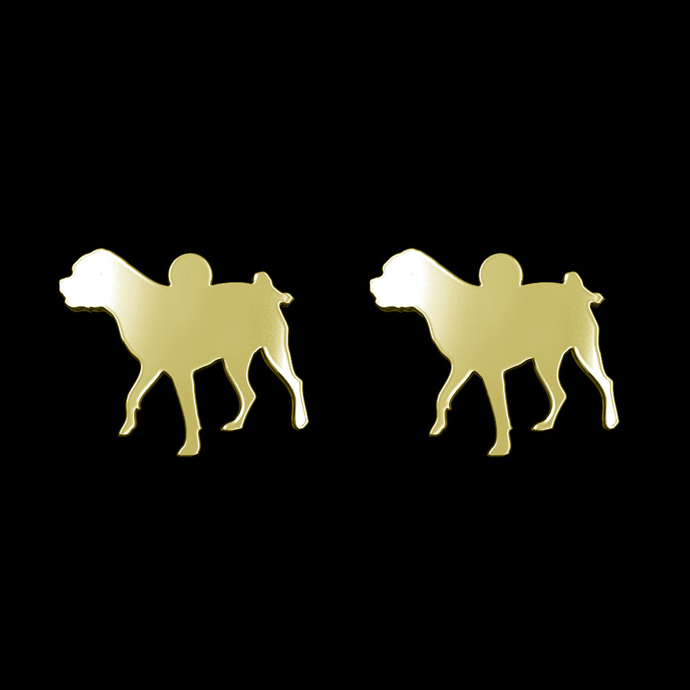 گوشواره طلا 18 عیار زنانه مدوپد مدل سگ کد GA1-16435